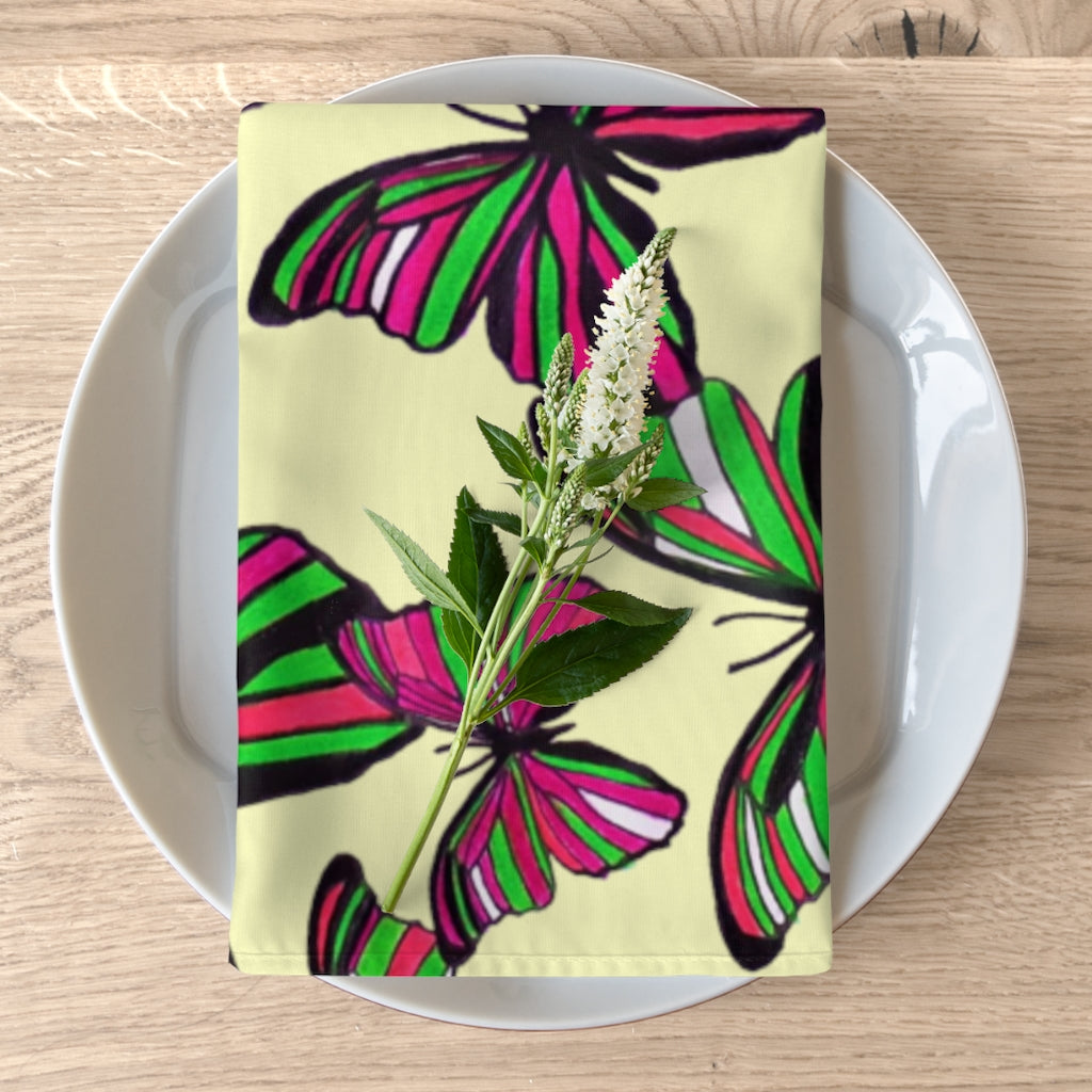 Cream Butterflies Napkin