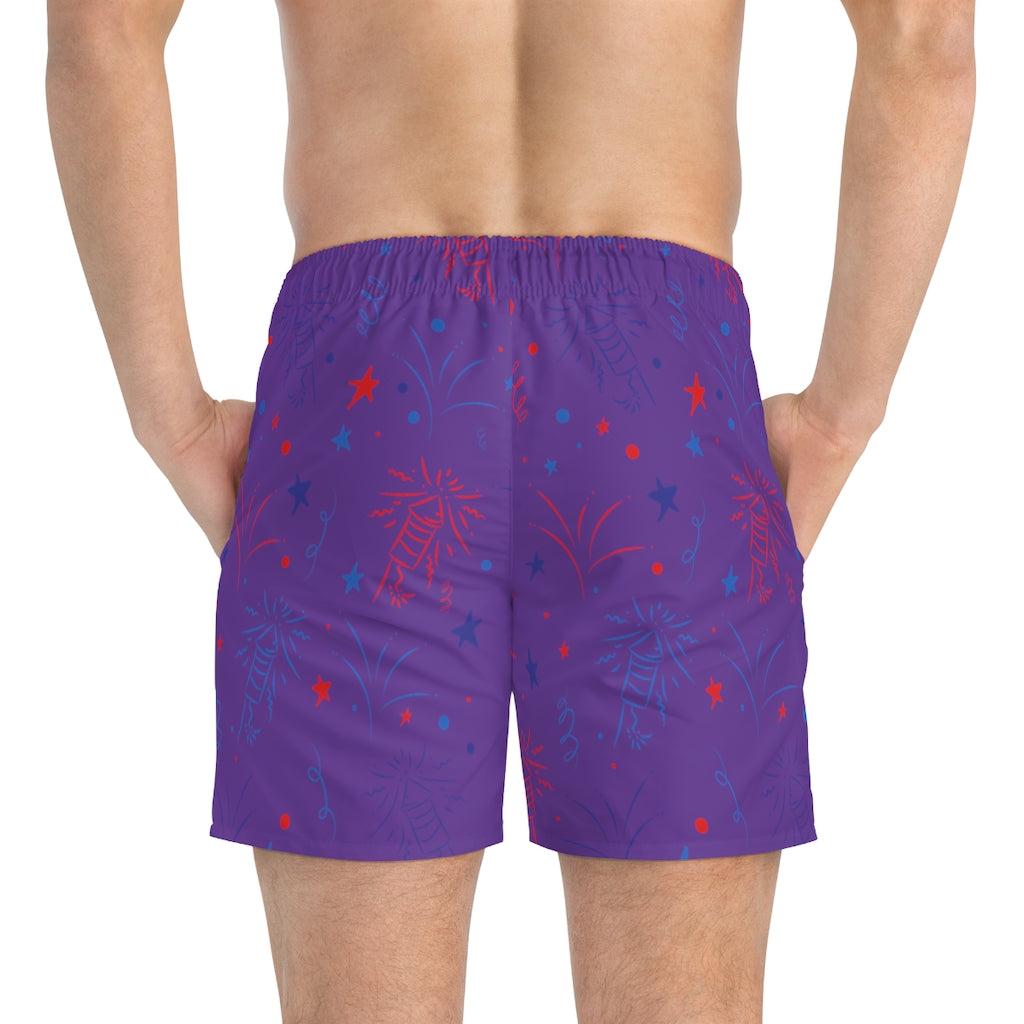 Men's Firecracker Purple Swimming Trunks