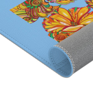 Artsy Floral Sky Area Rug