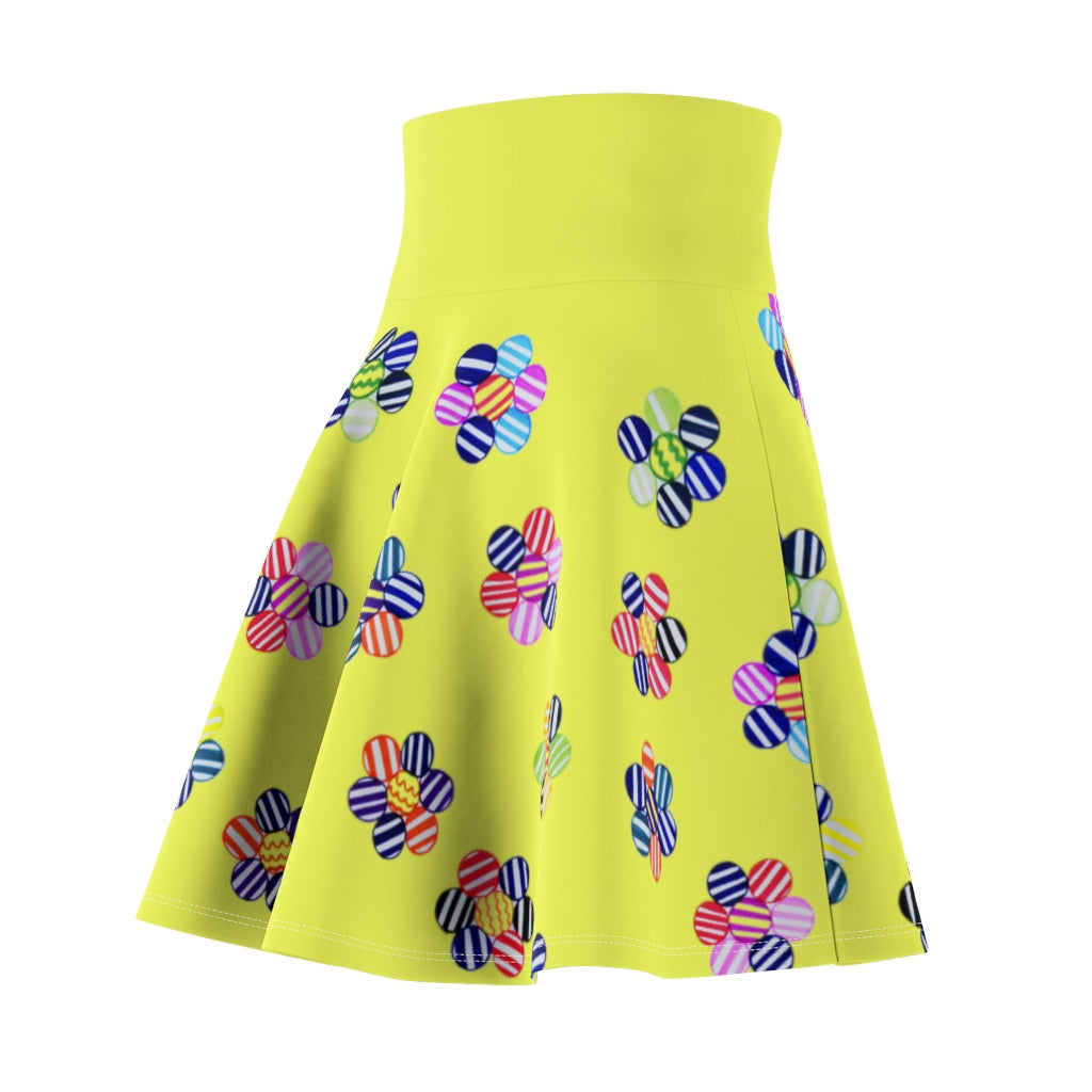 Canary Candy Florals Skater Skirt