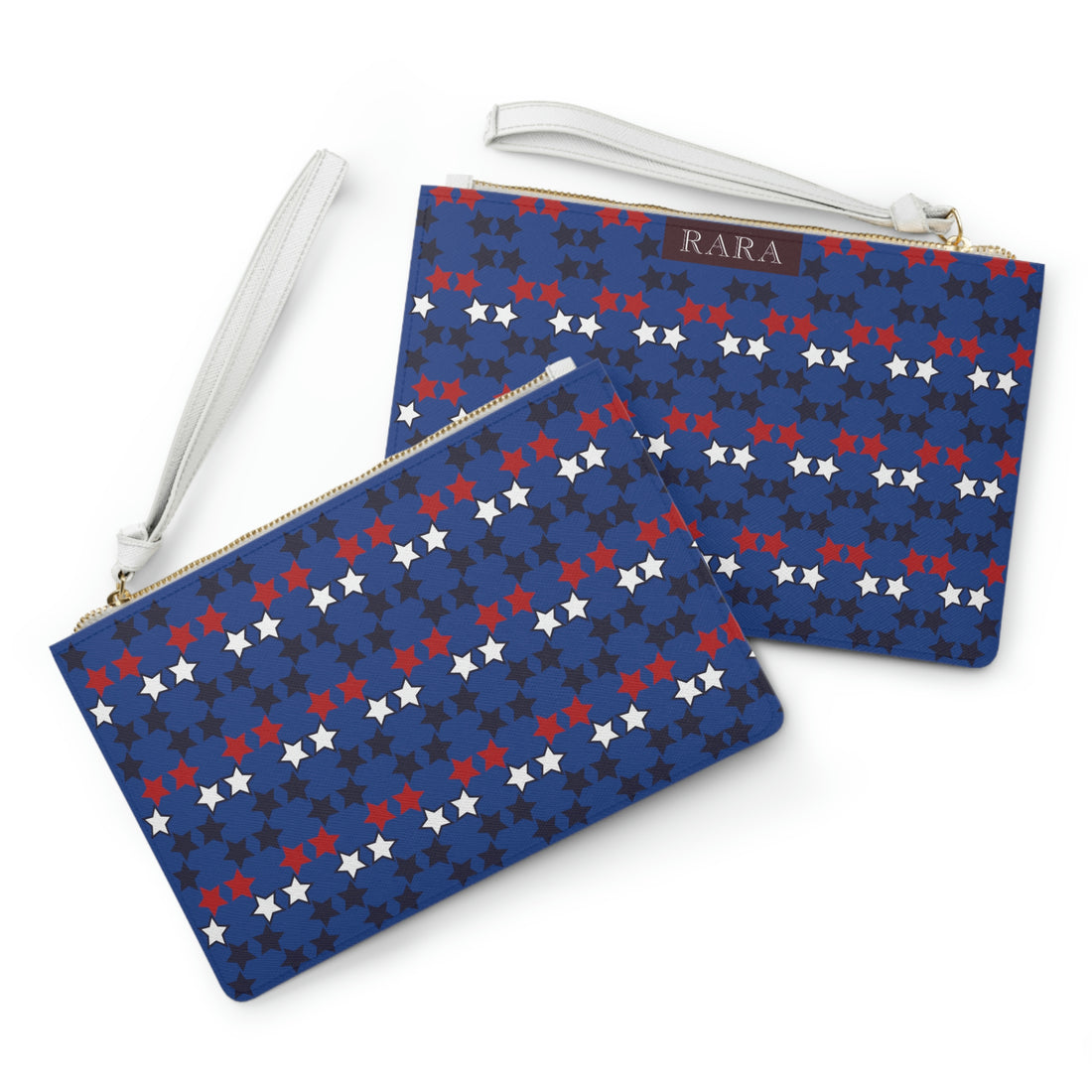 royal blue star print clutch bag