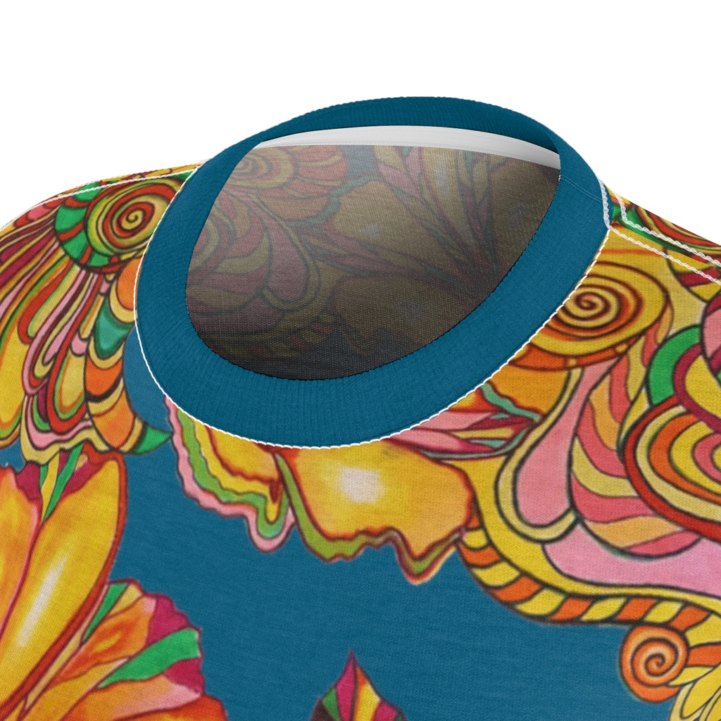 Artsy Floral Teal AOP T-Shirt