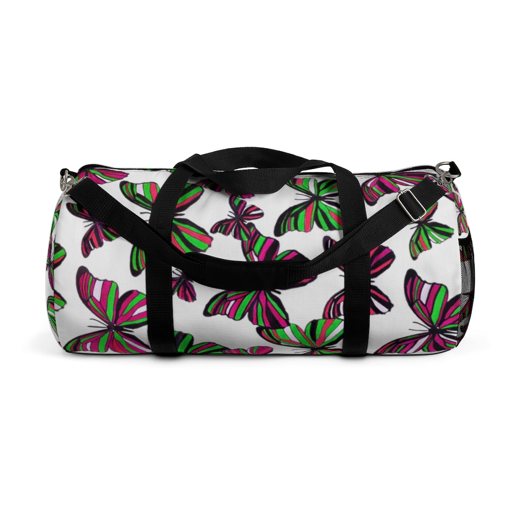 Butterflies White Duffel Bag