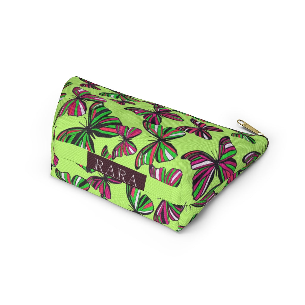 Butterflies Lime Accessory Pouch