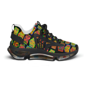 Black Deco Print OTT Women's Mesh Knit Sneakers
