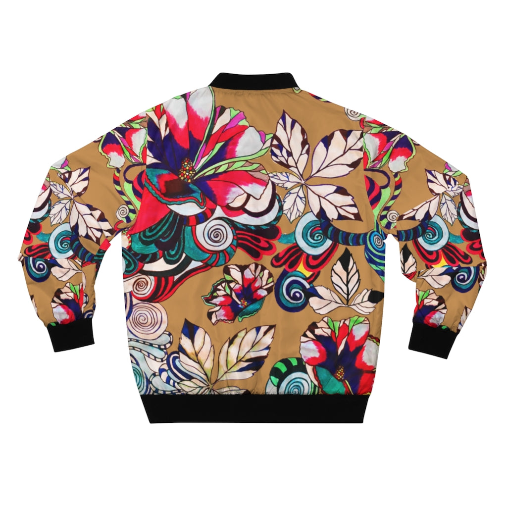 tussock graphic floral men's bomber jacket