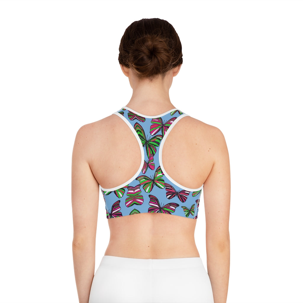 Sky Butterfly (AOP) Sports Bra