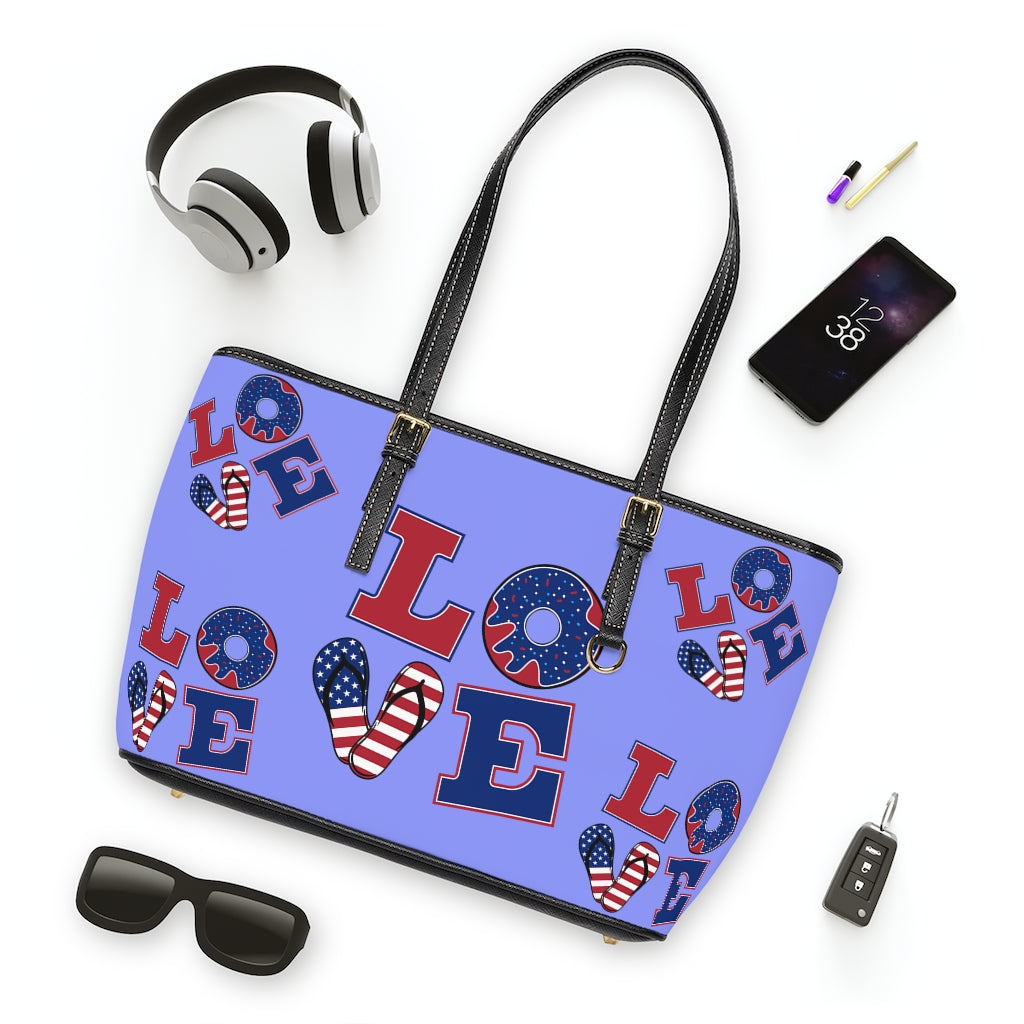 very peri love america print tote