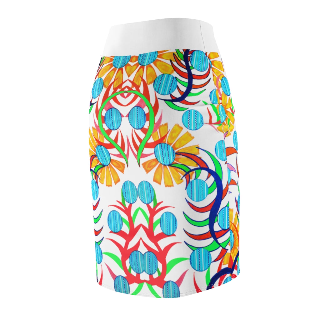 Sunflower White Pencil Skirt