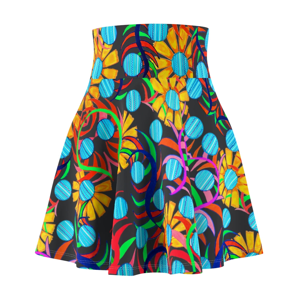 Sunflower Charcoal Skater Skirt