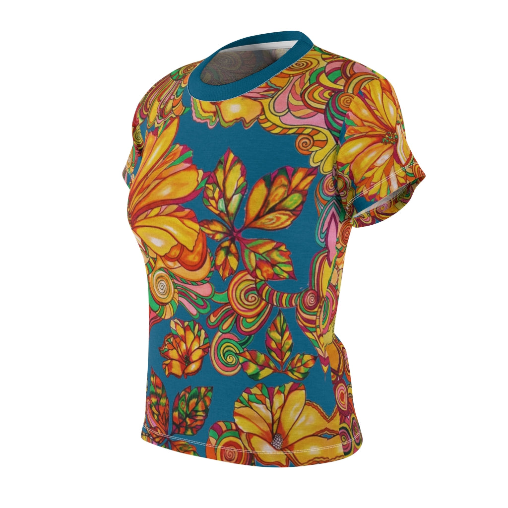 Artsy Floral Teal AOP T-Shirt