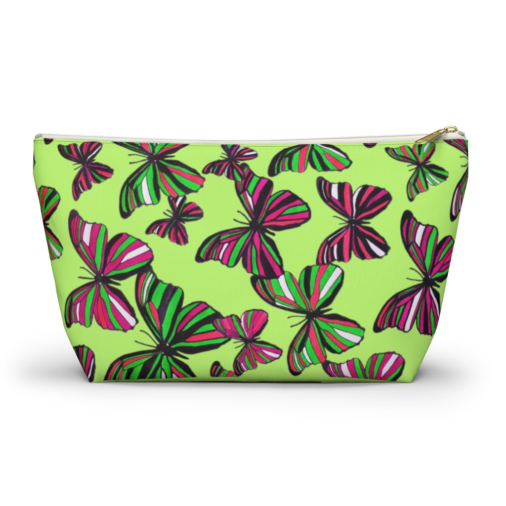 Butterflies Lime Accessory Pouch