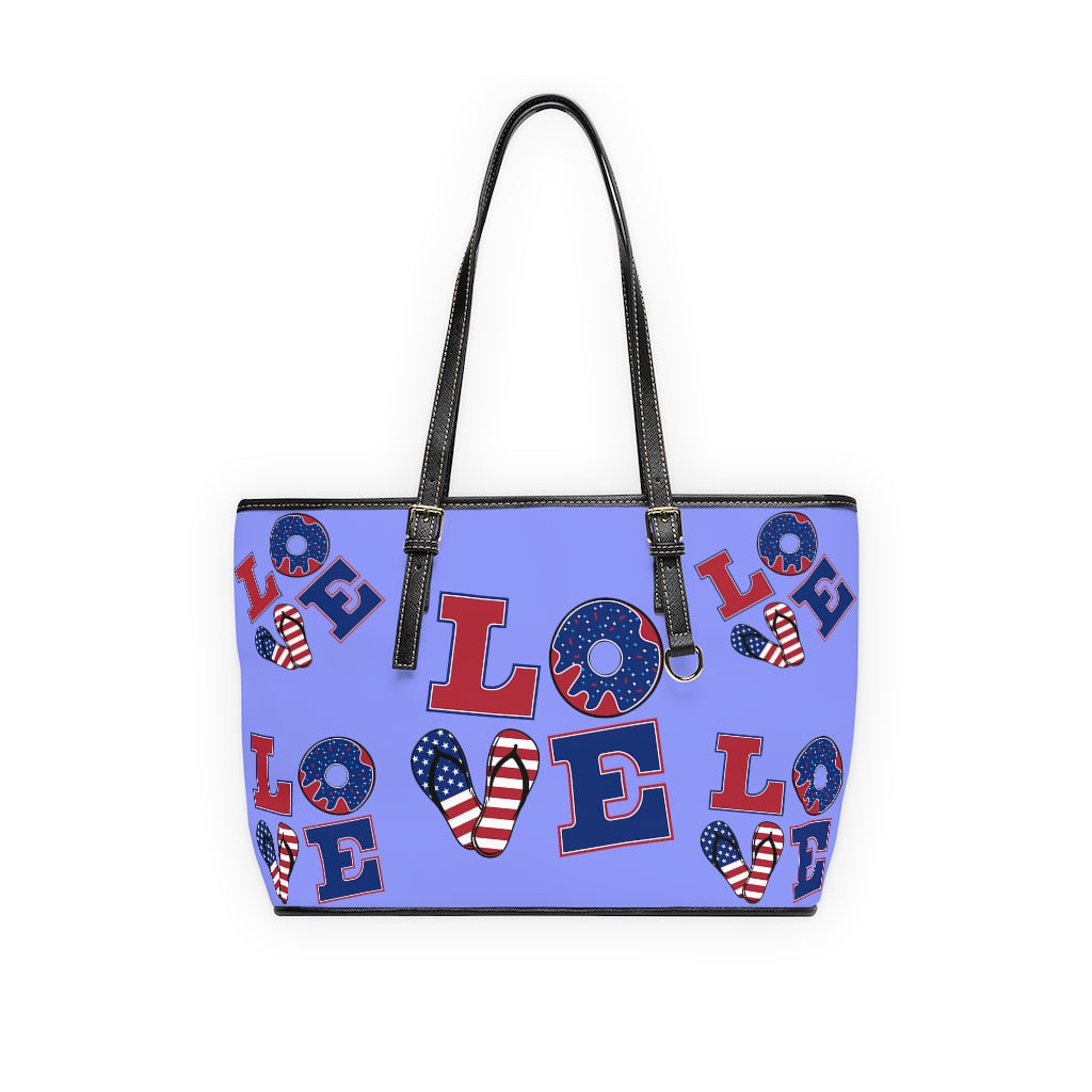 very peri love america print tote