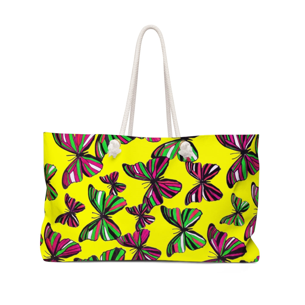 Butterflies Yellow Weekender Bag