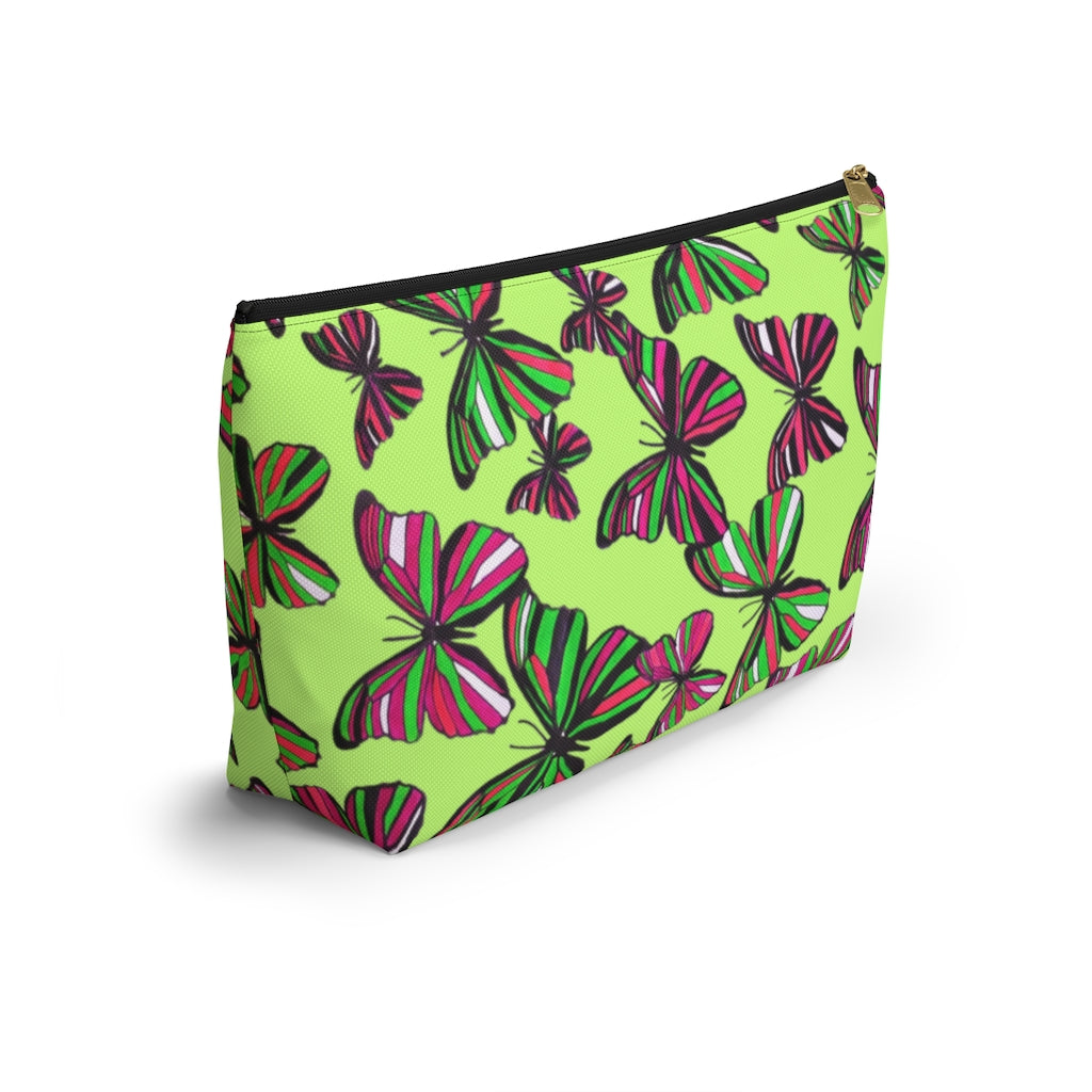 Butterflies Lime Accessory Pouch