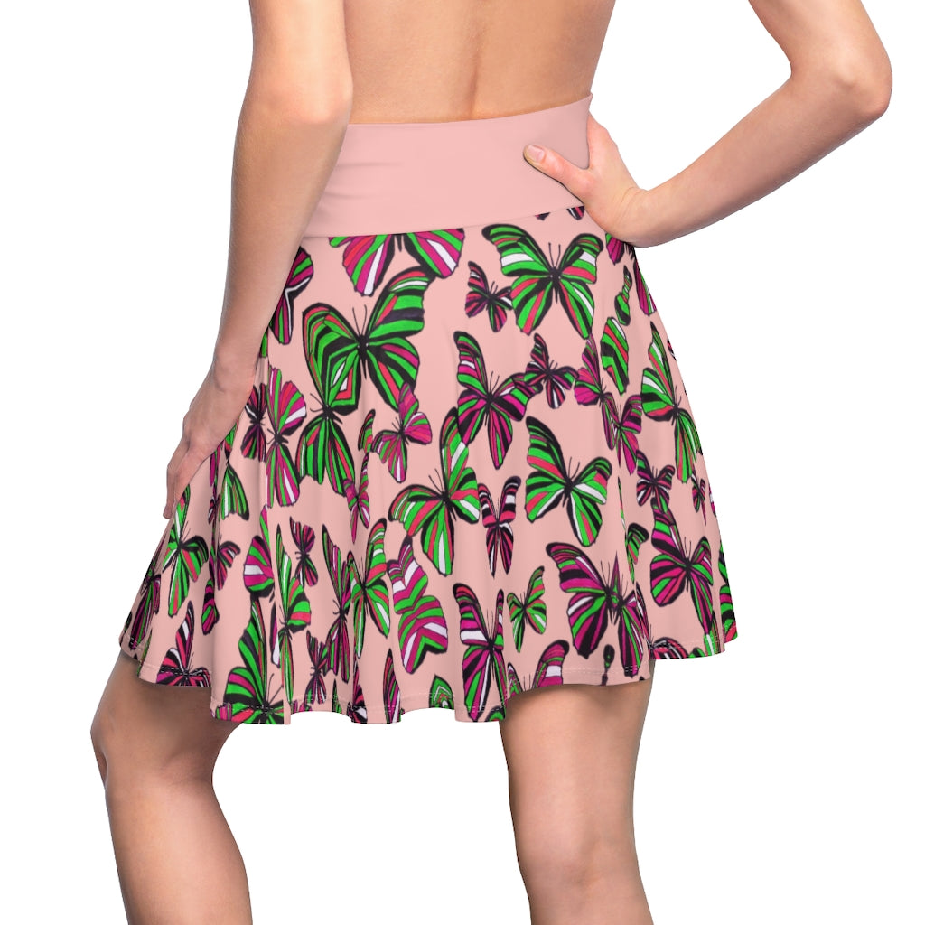 Butterflies Blush Skater Skirt