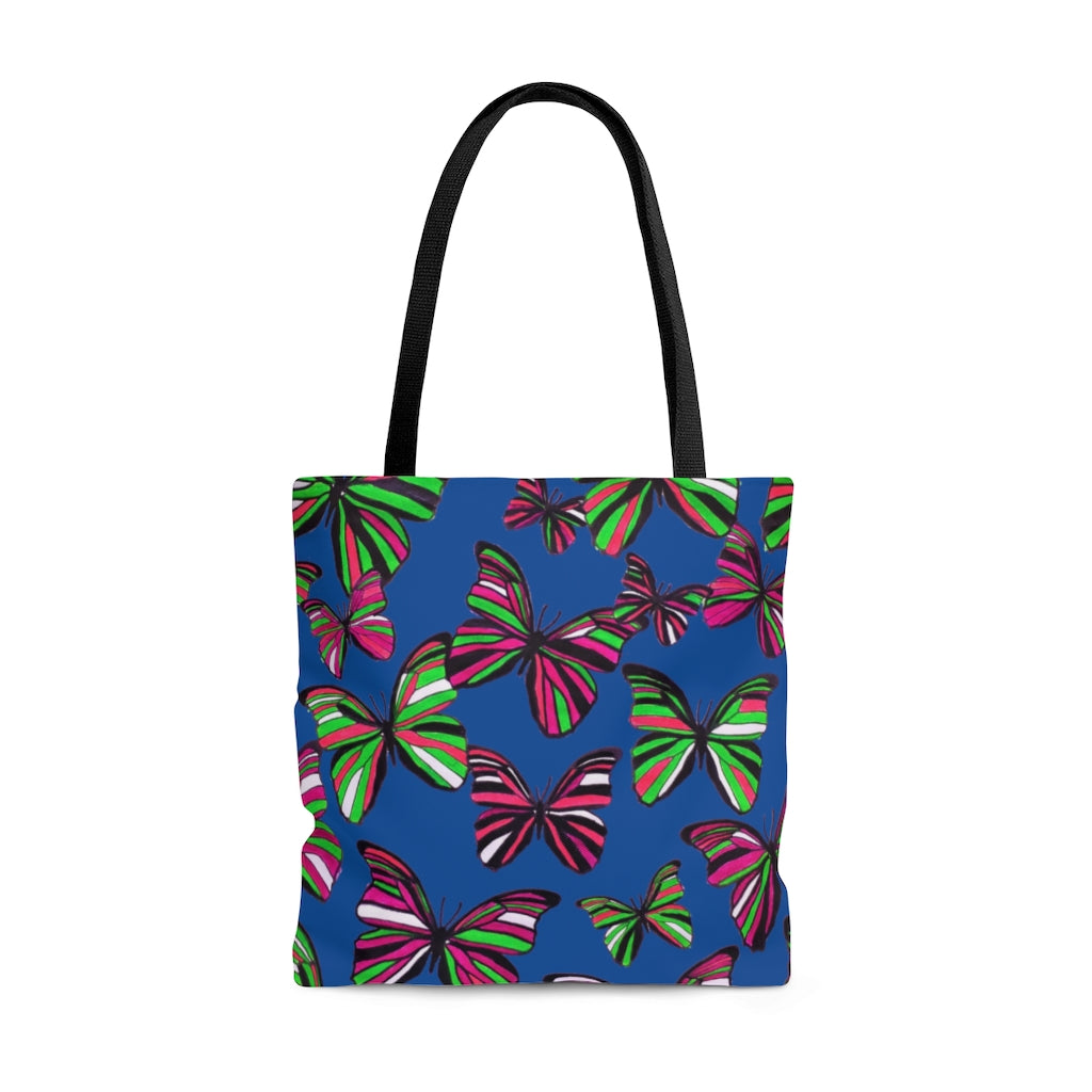 AOP Butterflies Royal Blue  Tote Bag