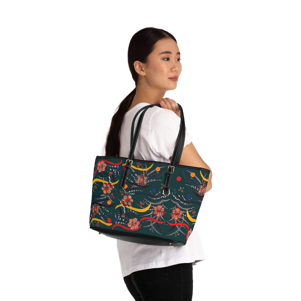 Bottle Green Wilderness PU Leather Shoulder Bag