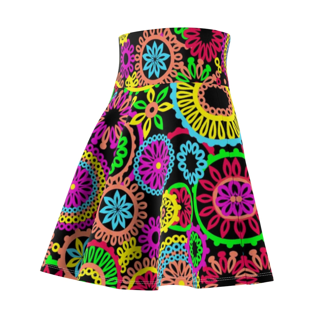 70s Vibe Black Skater Skirt