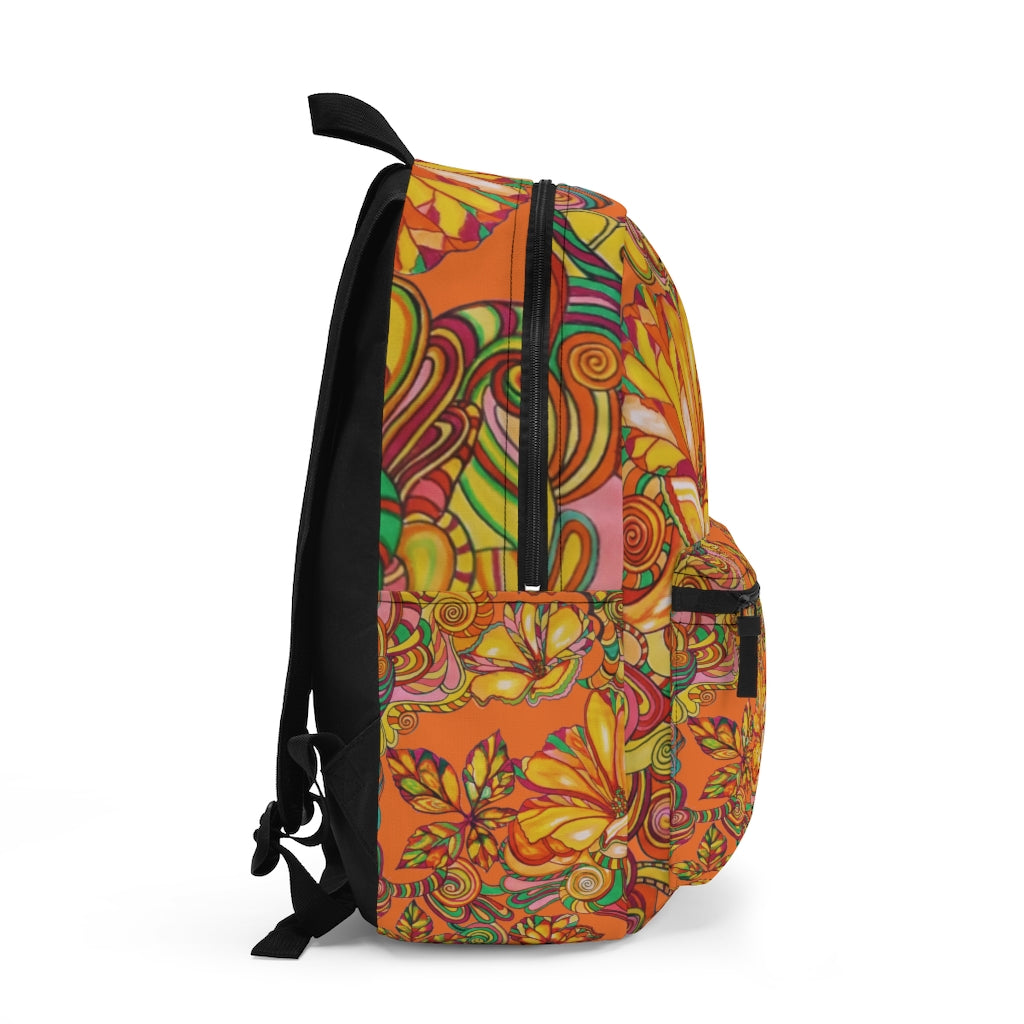 Artsy Floral Orange Backpack