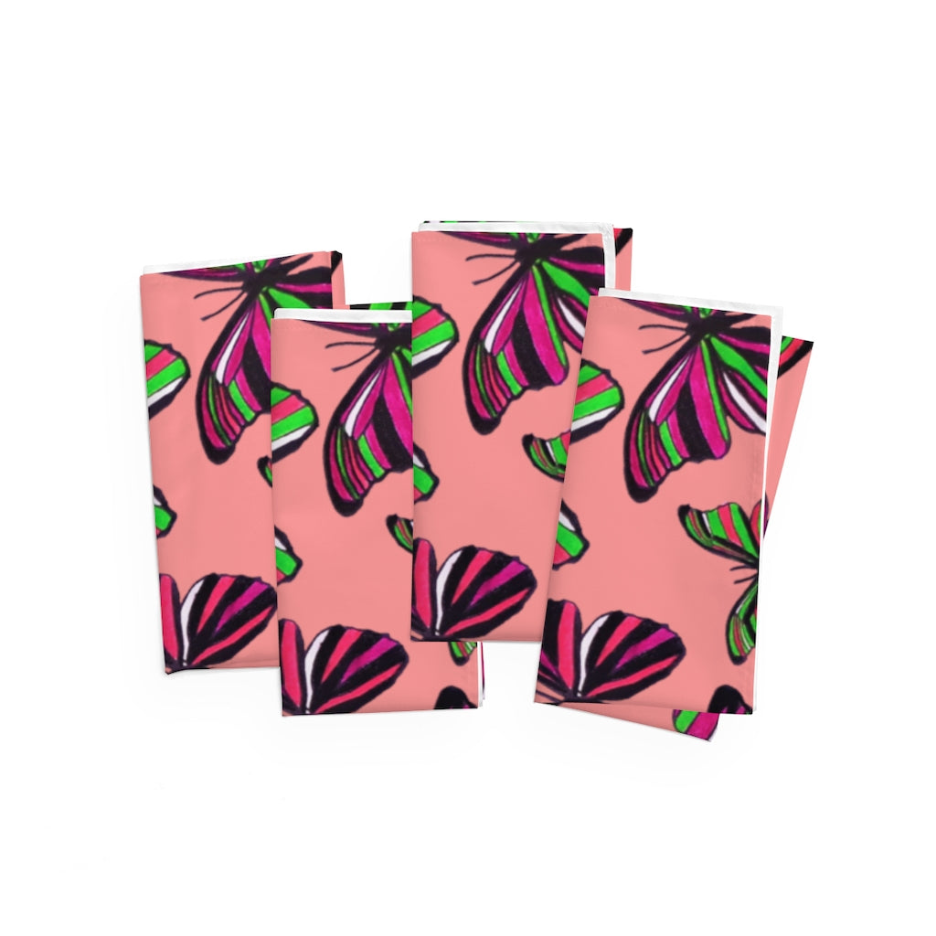 Peach Butterflies Napkin