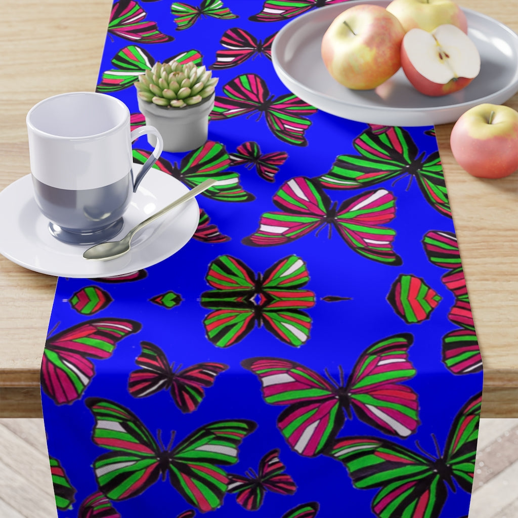 Butterflies Electric Blue Table Runner