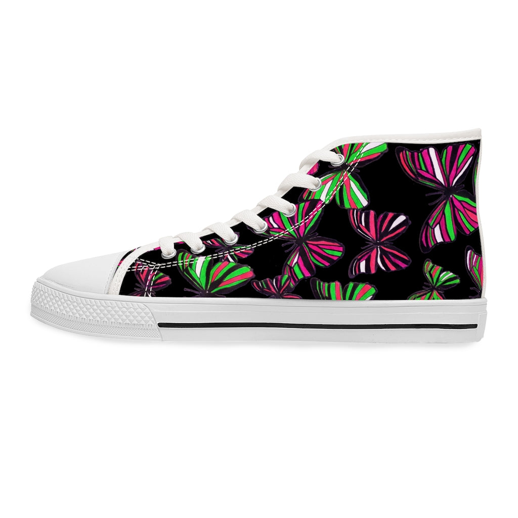 Black Butterflies Women's High Top Sneakers