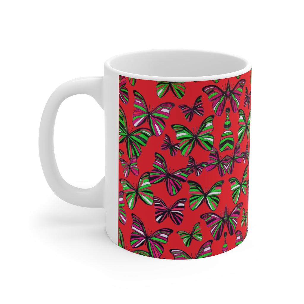 Butterflies Red Mug 11oz