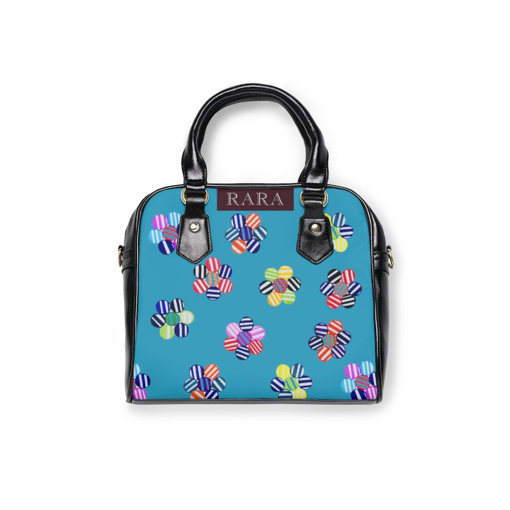 aqua multi colour candy florals handbag