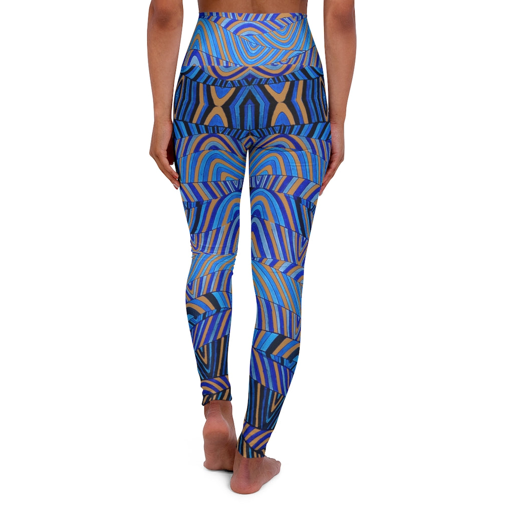 tussock & blue psychedelic print yoga athleisure leggings for women