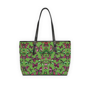 olive butterfly print tote