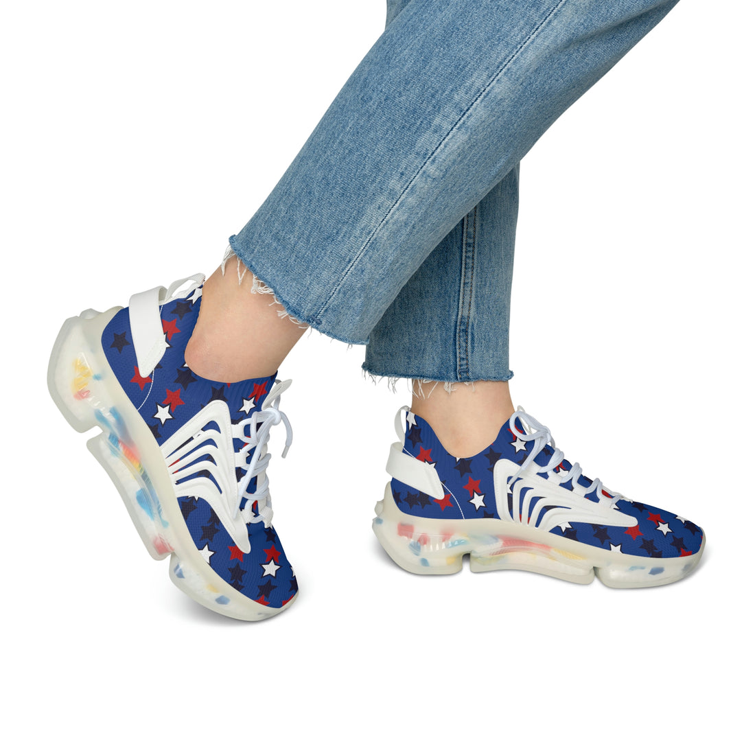 Royal Blue Stargirl OTT Women's Mesh Knit Sneakers