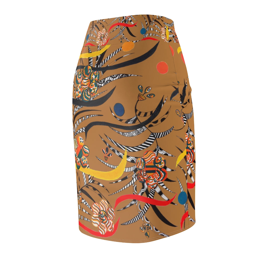 Tussock Wilderness Print Pencil Skirt