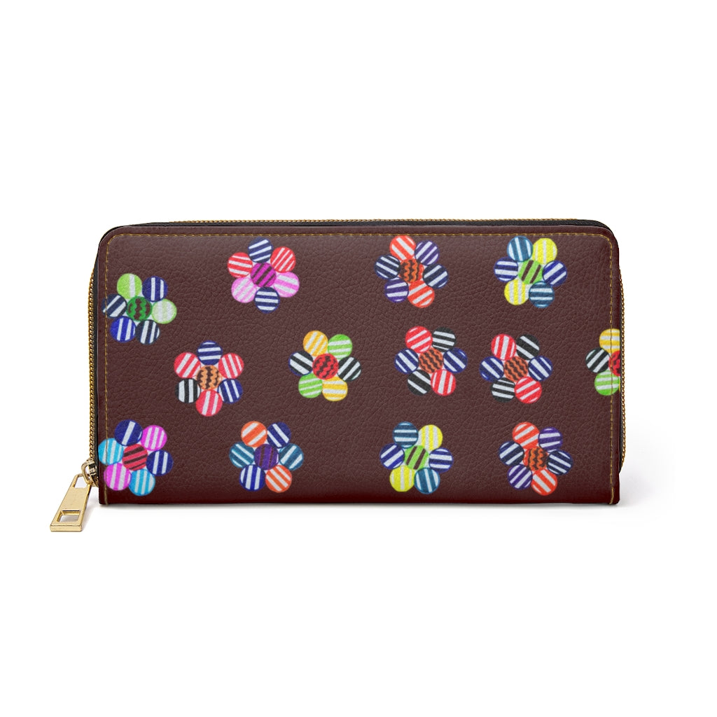 Marsala Candy Floral Zipper Wallet