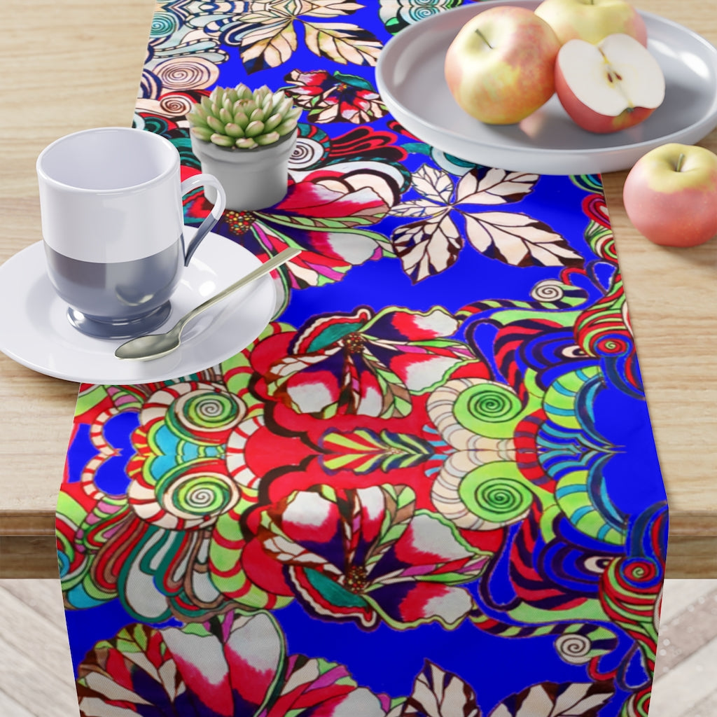 Artsy Floral Pop Electric Table Runner