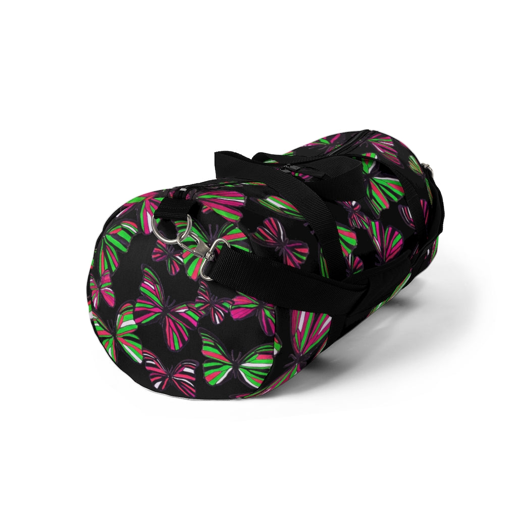 Butterflies Black Duffel Bag