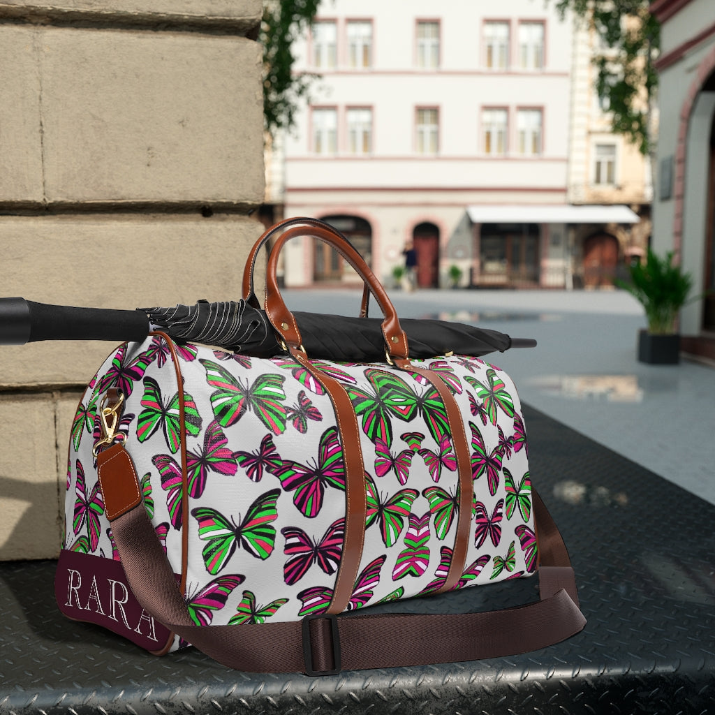 slate butterfly print duffel bag