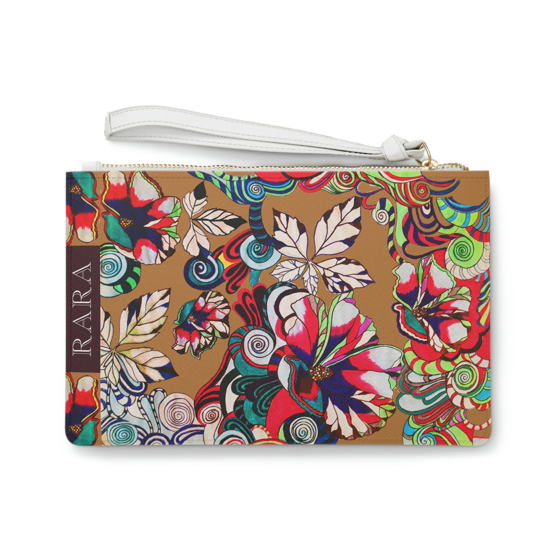 tussock graphic floral clutch bag