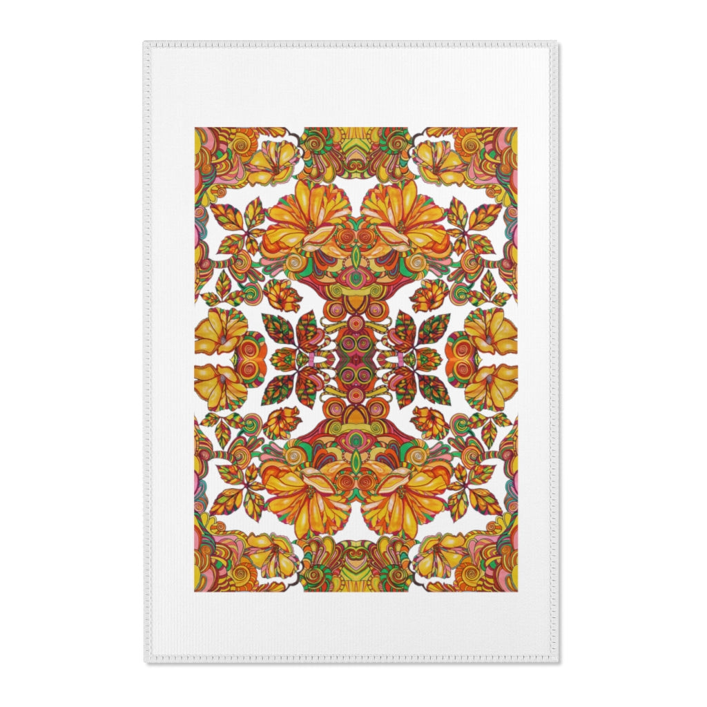 Artsy Floral White Area Rug