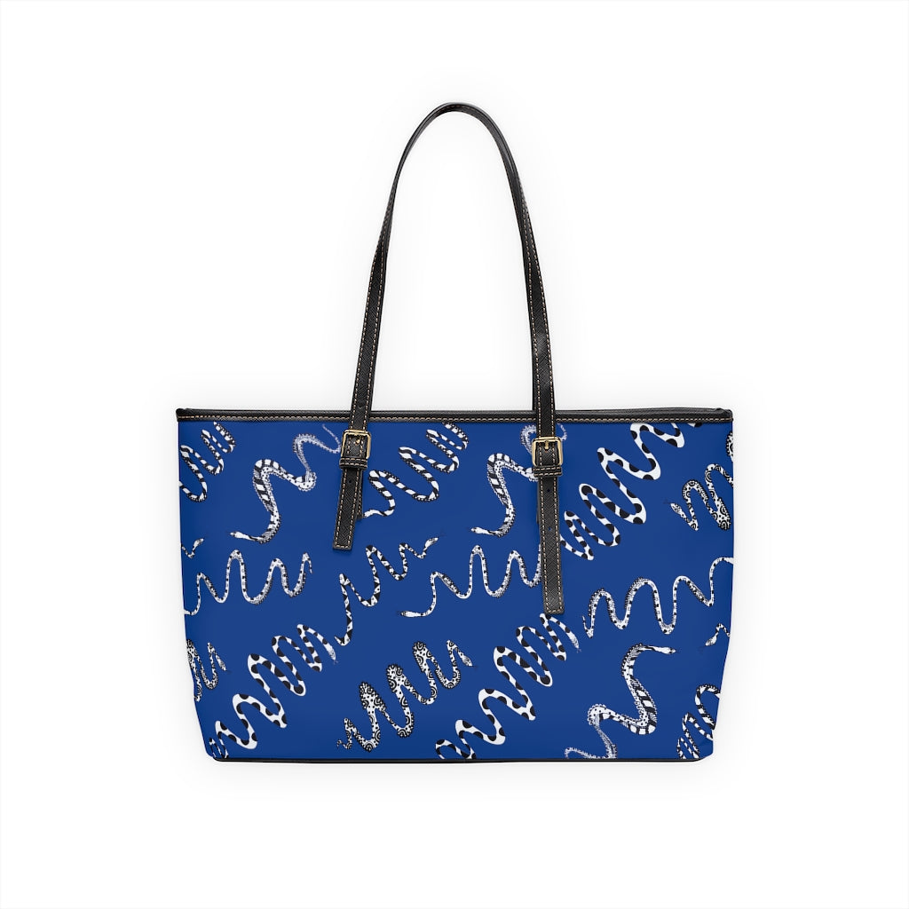 Blue Snake Den PU Leather Shoulder Bag