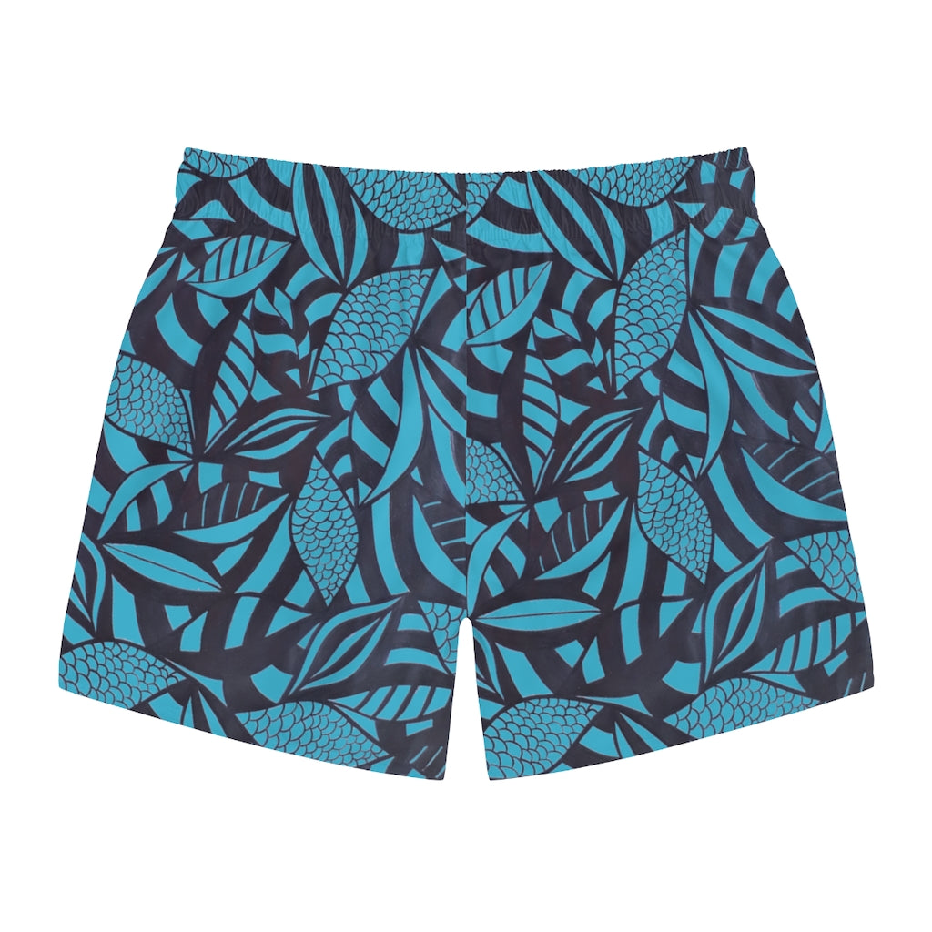 Aqua Tropical Minimalist Men's Swimming Trunks