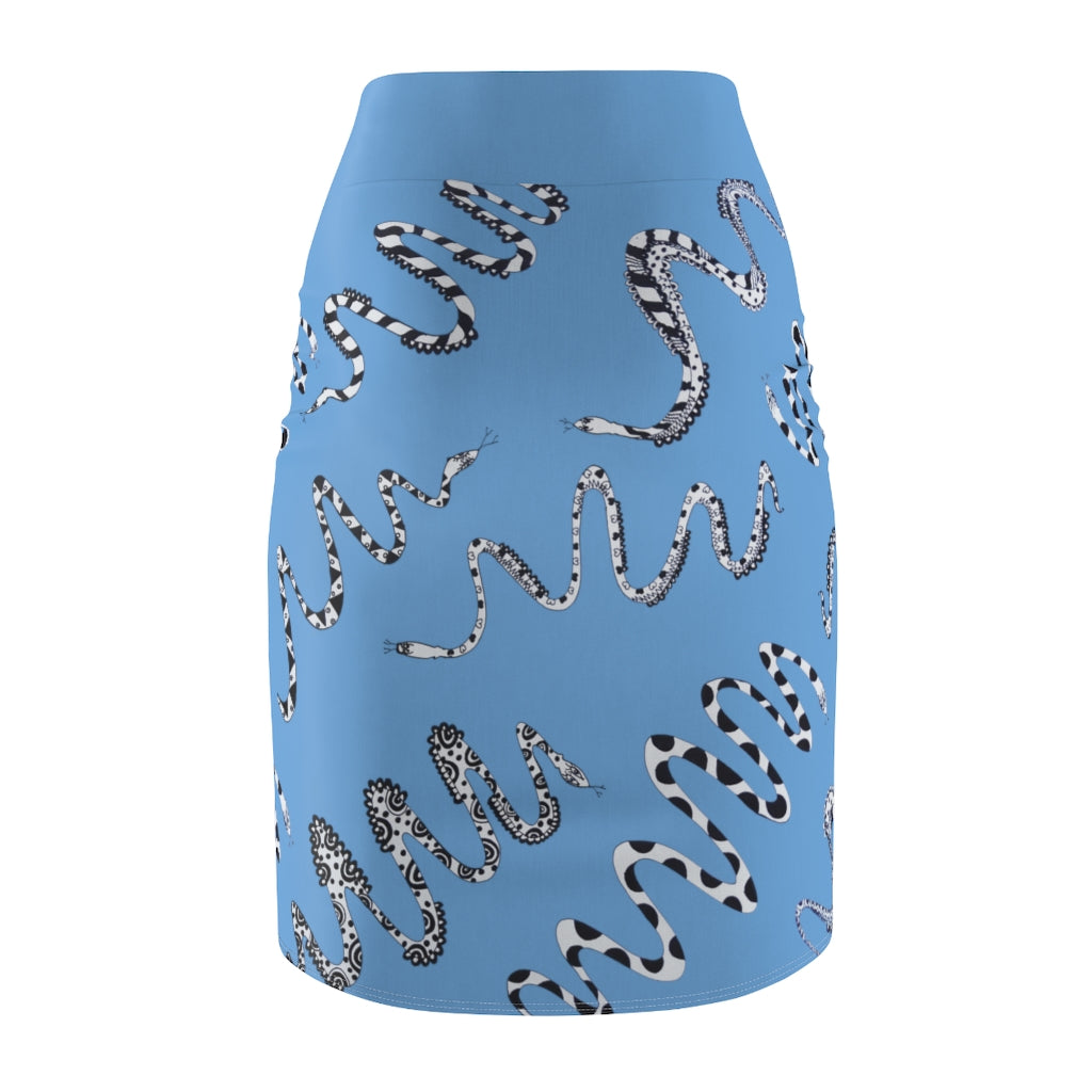 Sky Snake Den Print Pencil Skirt