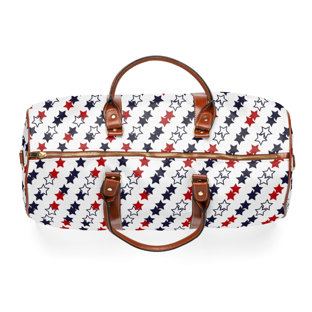 White Starry Waterproof AOP Travel Bag