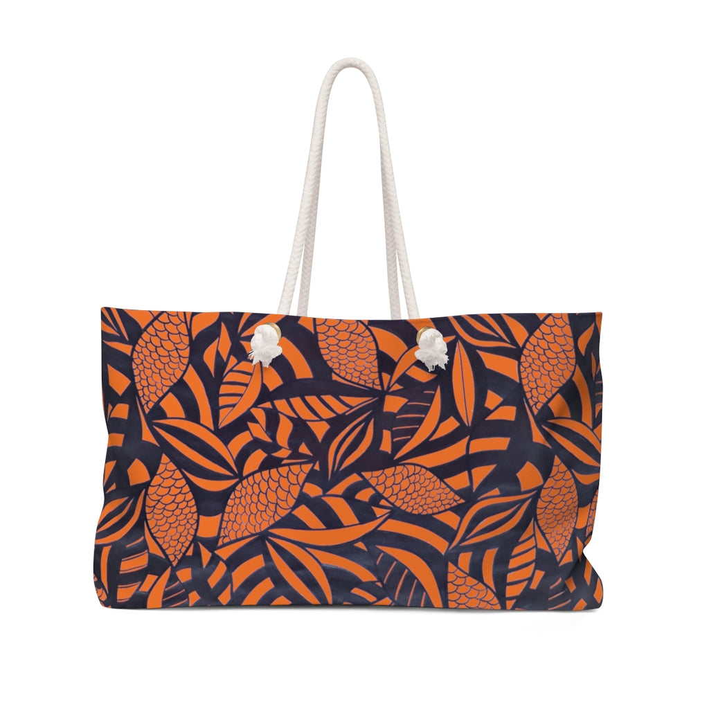 Tropical Minimalist Orange Weekender Tote Bag