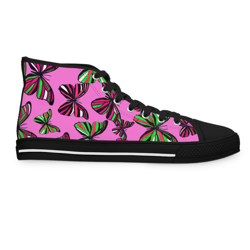 Rose Butterflies Women's High Top Sneakers