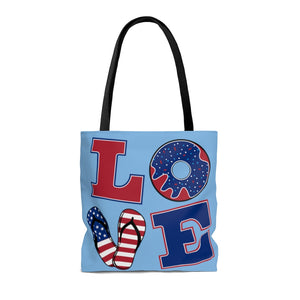 AOP American Love Blue Tote Bag