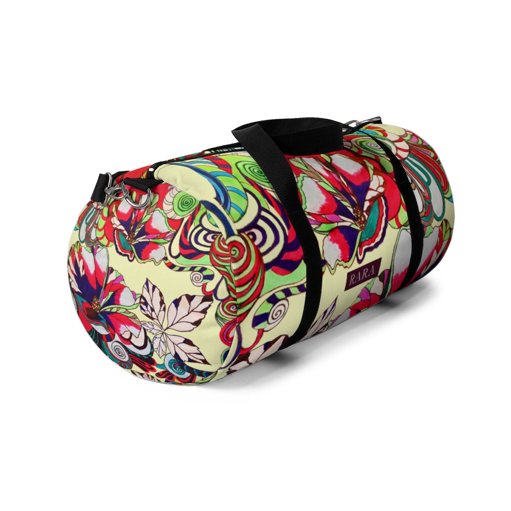 Artsy Floral Pop Cream Duffel Bag