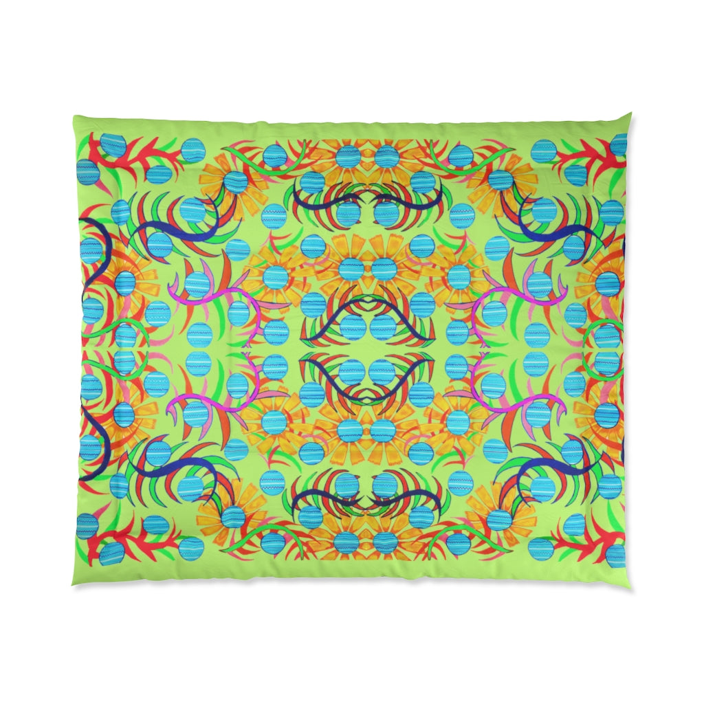 Sunflower Bloom Lime Comforter