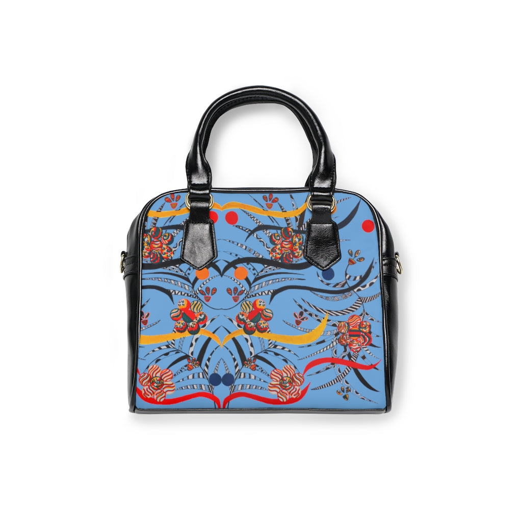 sky blue animal & jungle print handbag