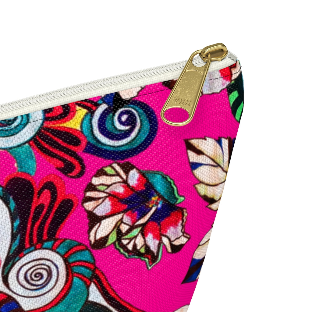 Floral Pop Hot Pink Accessory Pouch